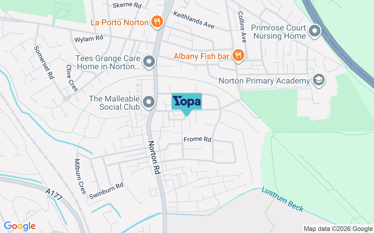 Map showing the location of TS20 2HH