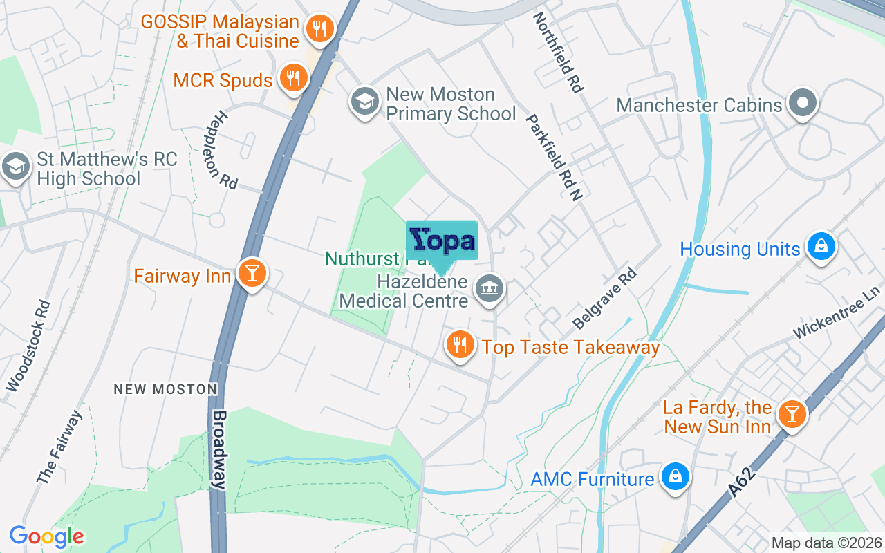 Map showing the location of M40 3GL