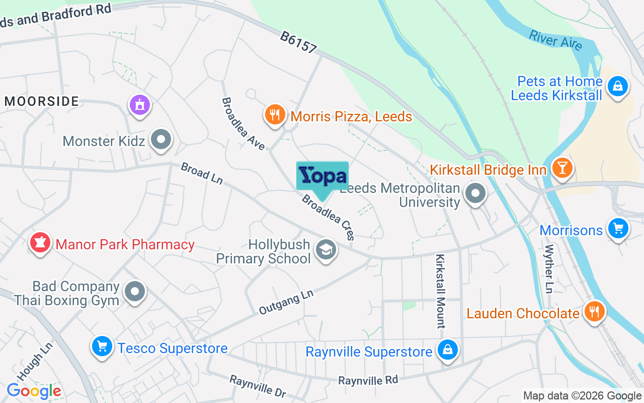Map showing the location of LS13 2JS
