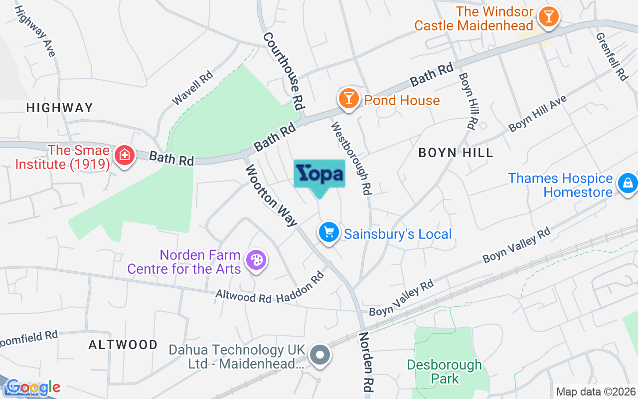 Map showing the location of SL6 4RW