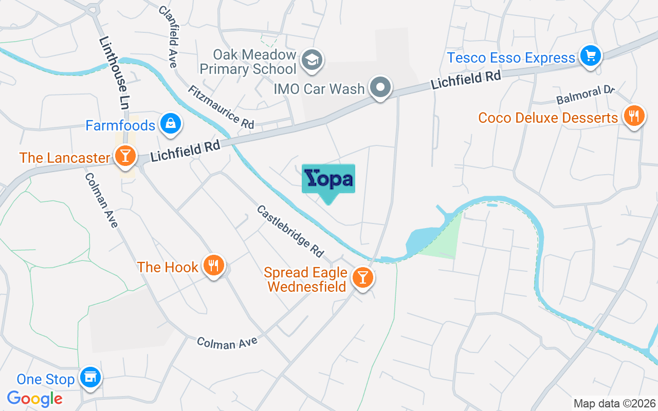 Map showing the location of WV12 5UW