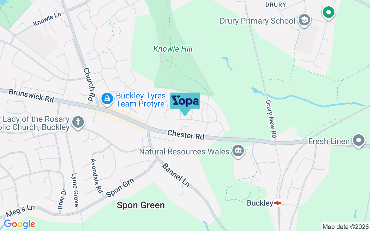 Map showing the location of CH7 3AZ