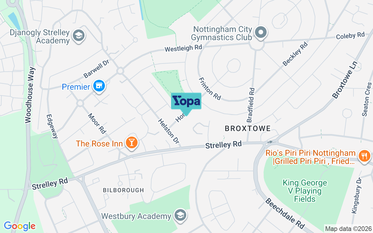 Map showing the location of NG8 6JP