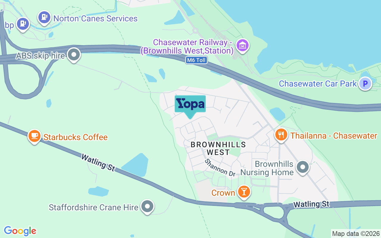Map showing the location of WS8 7LL