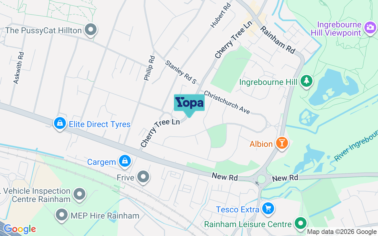 Map showing the location of RM13 8TP