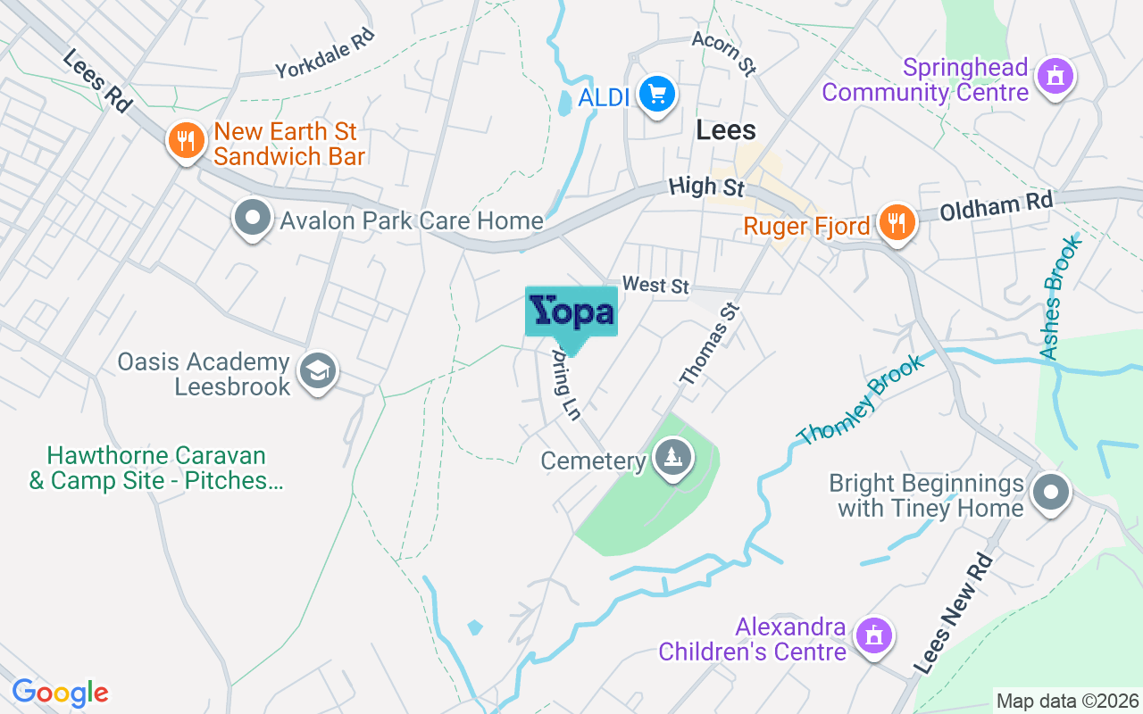 Map showing the location of OL4 5AZ