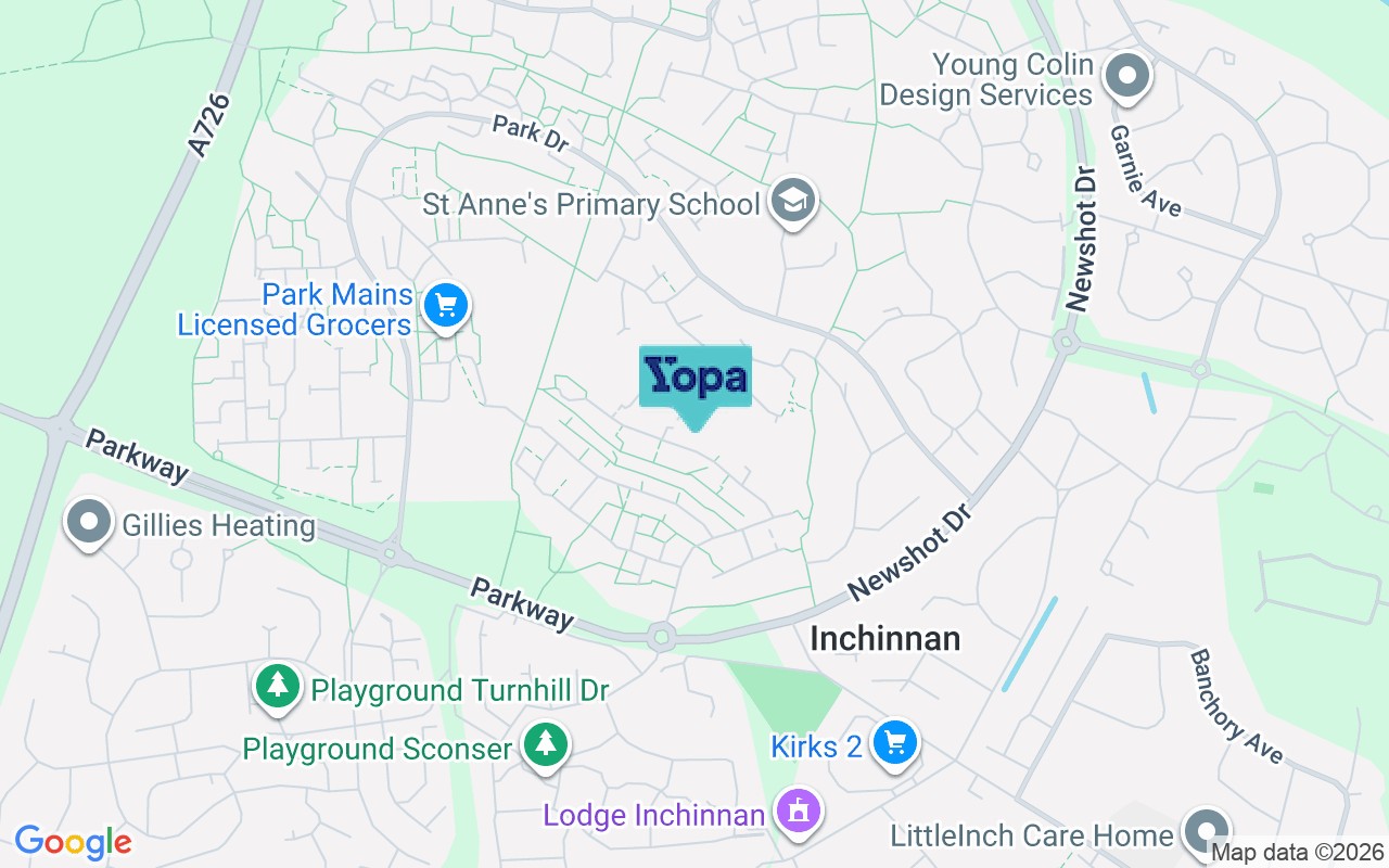 Map showing the location of PA8 7HX