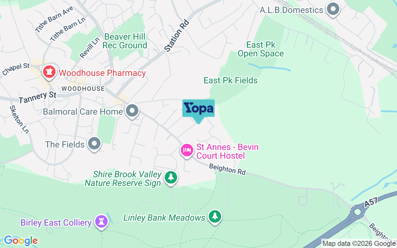 Map showing the location of S13 7PW