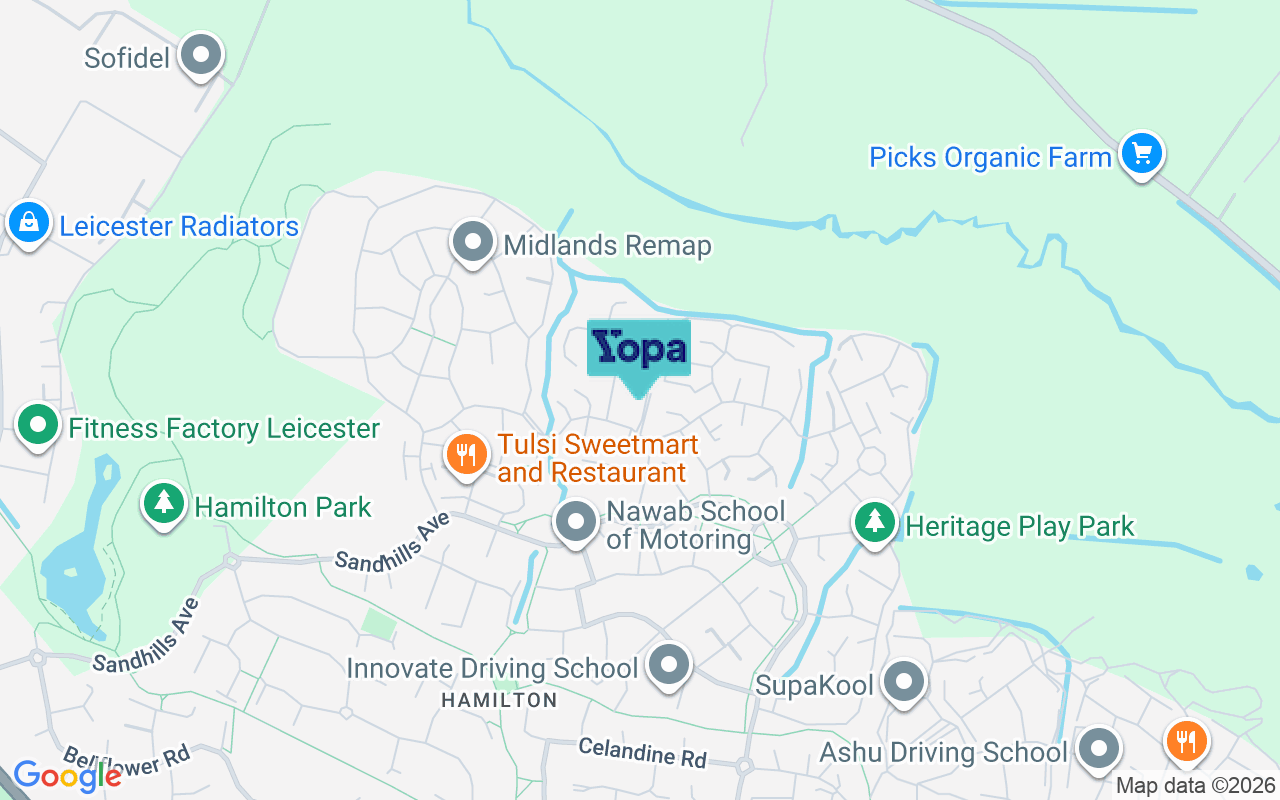 Map showing the location of LE5 1PP