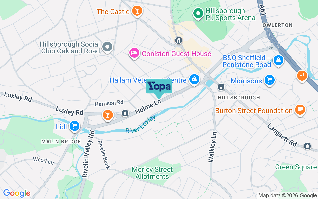 Map showing the location of S6 4JW