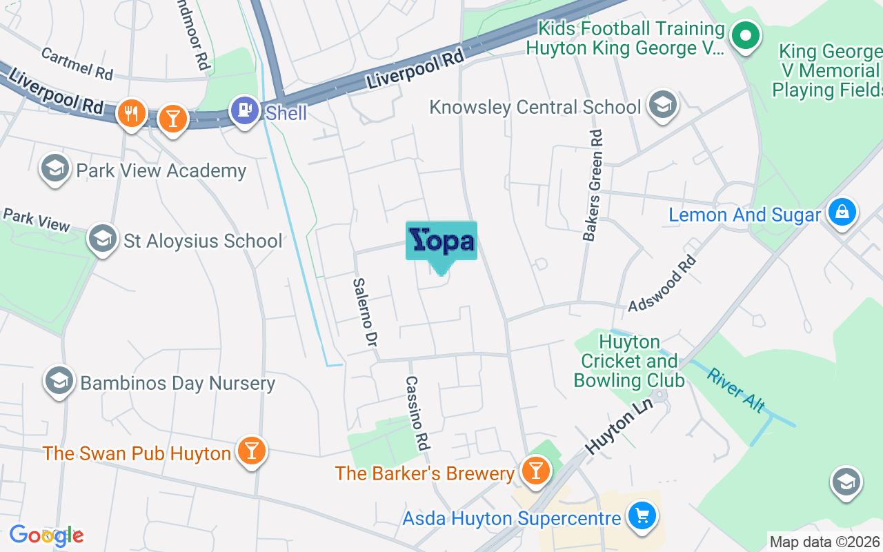 Map showing the location of L36 7TL