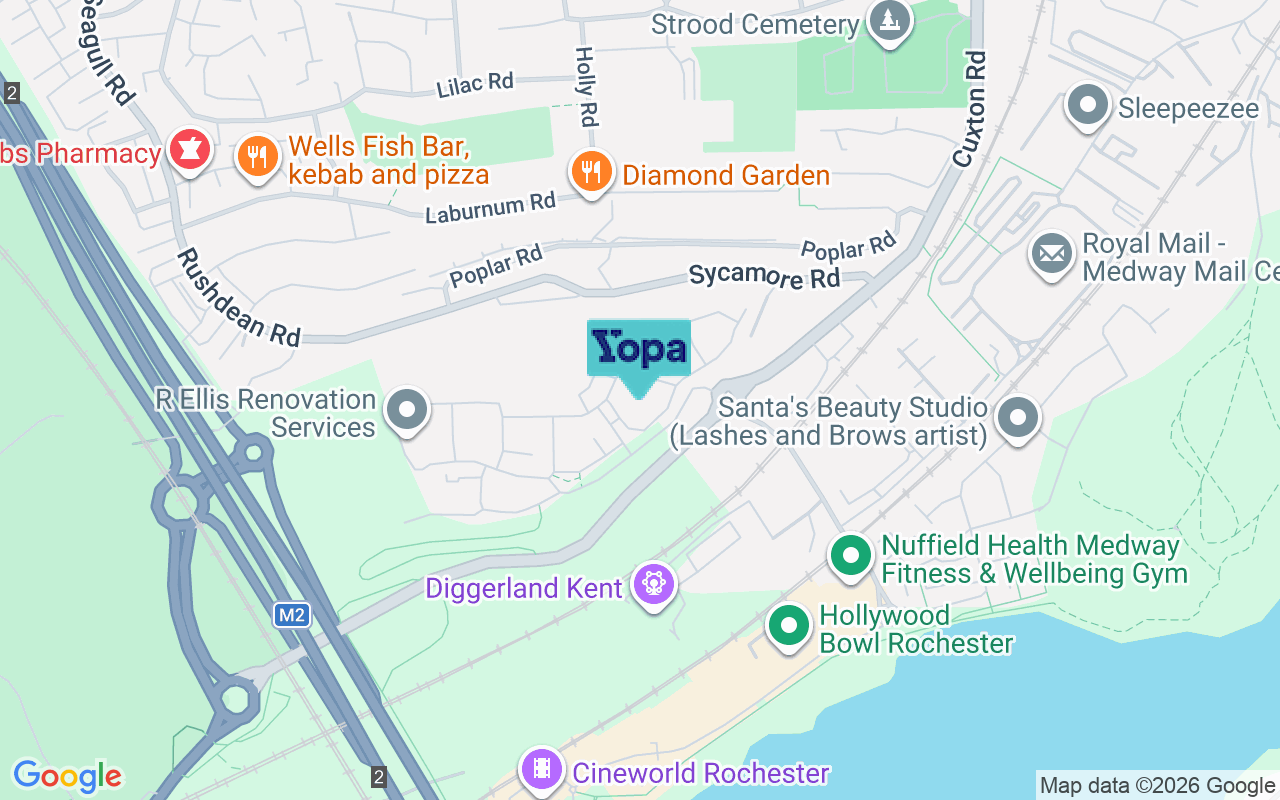 Map showing the location of ME2 2GD