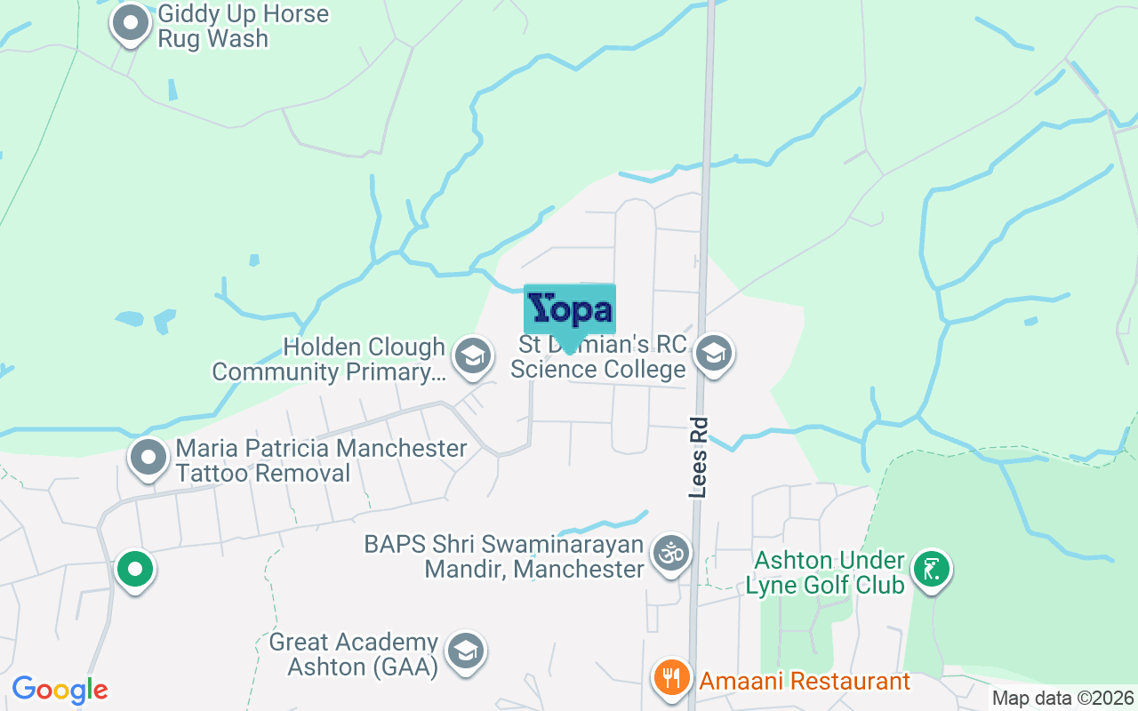 Map showing the location of OL6 8DF