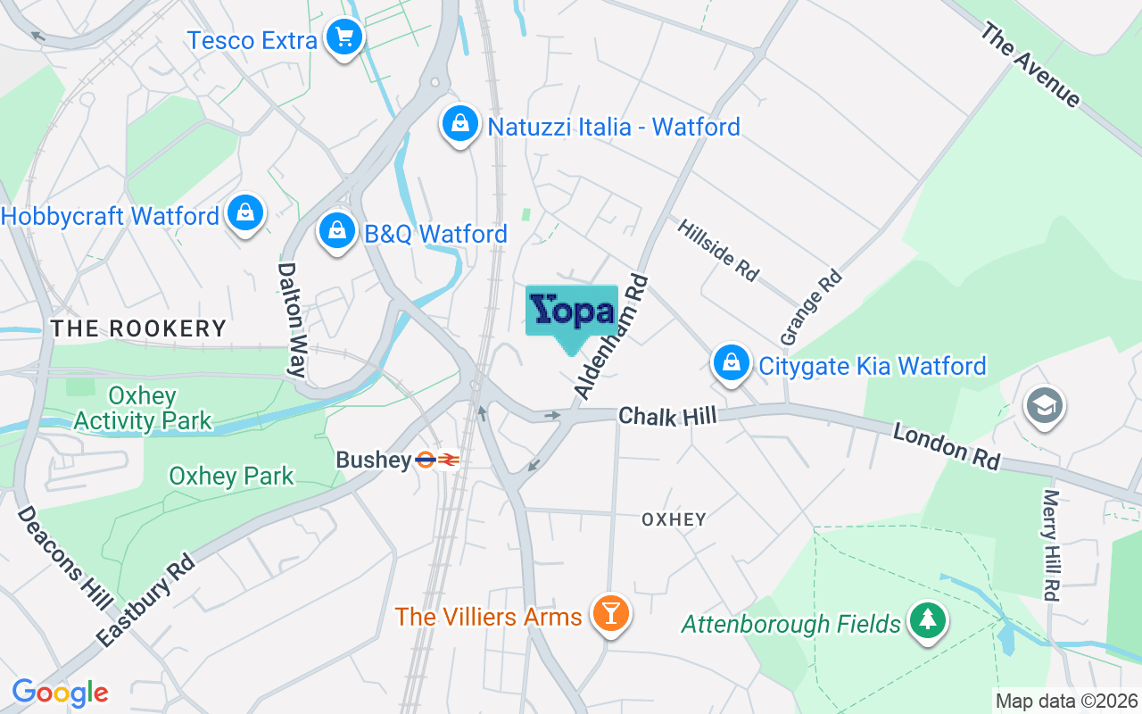 Map showing the location of WD23 2NE