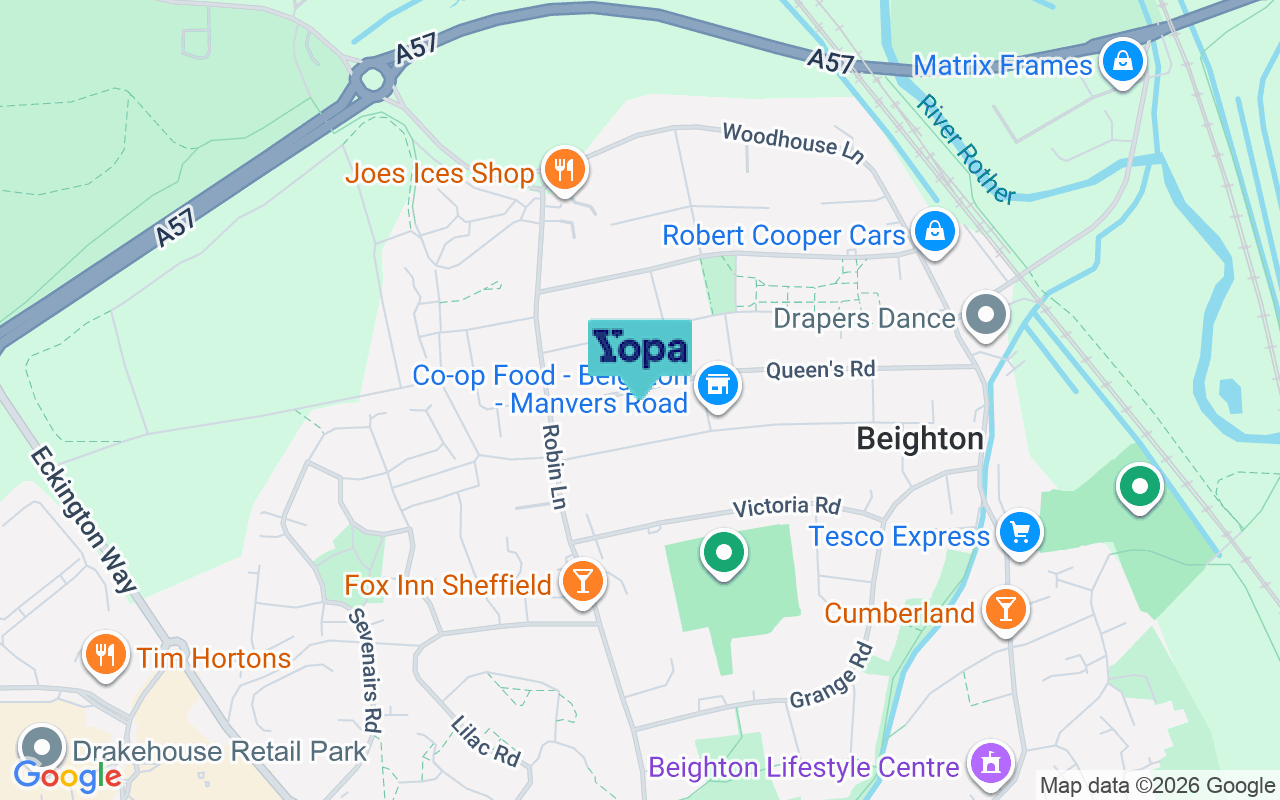 Map showing the location of S20 1DU