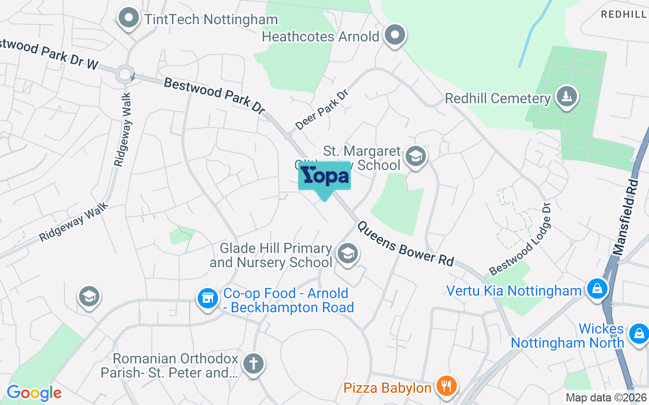 Map showing the location of NG5 5UB