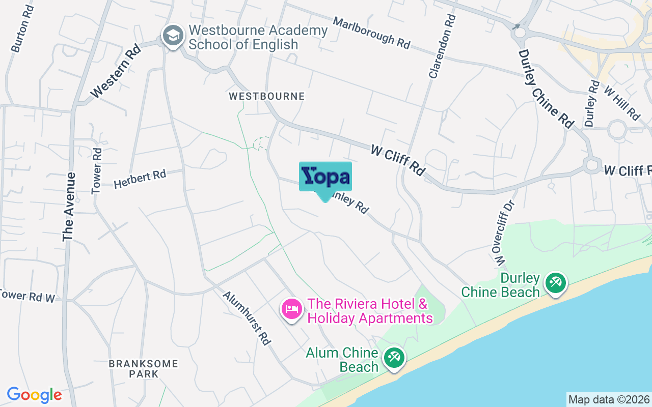 Map showing the location of BH4 8AQ