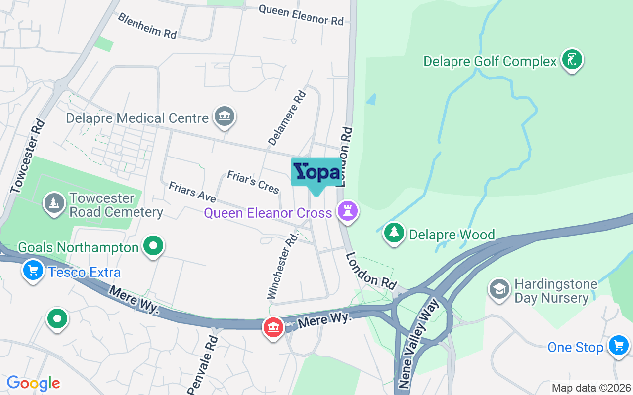 Map showing the location of NN4 8QD