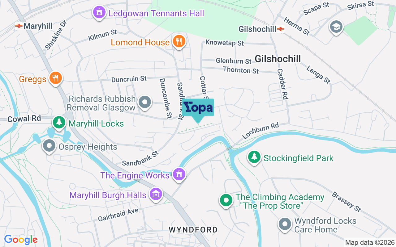 Map showing the location of G20 0DA