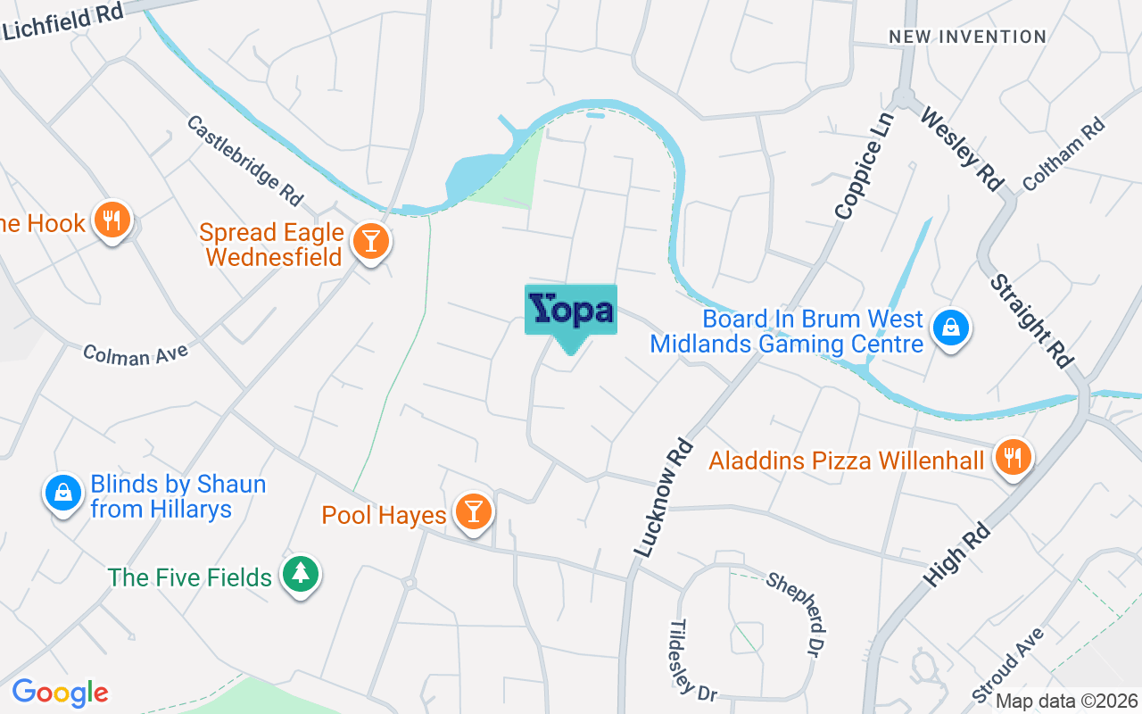 Map showing the location of WV12 4RD