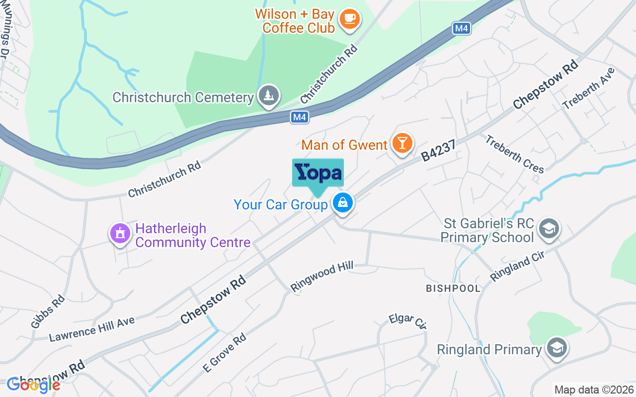 Map showing the location of NP19 9DH