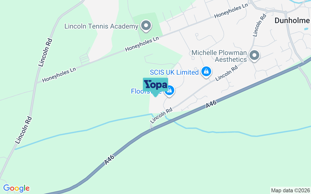 Map showing the location of LN2 3TA