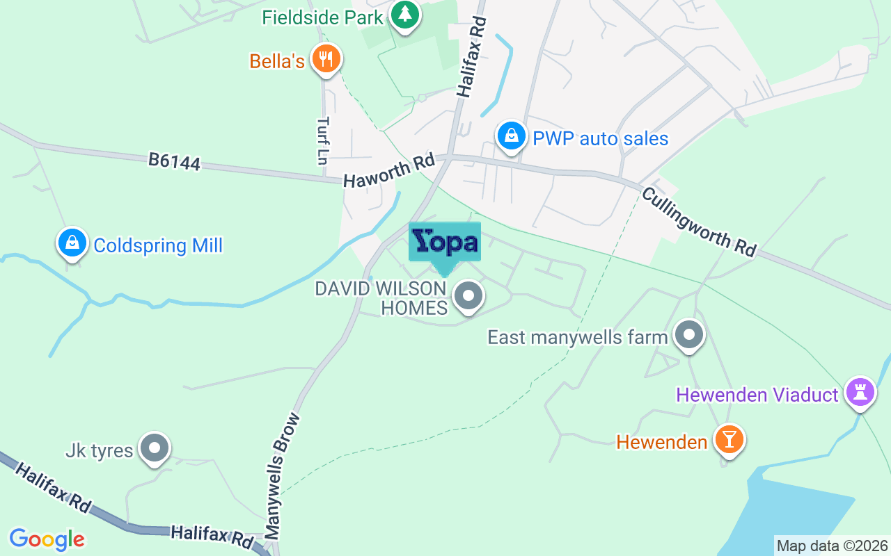 Map showing the location of BD13 5FD