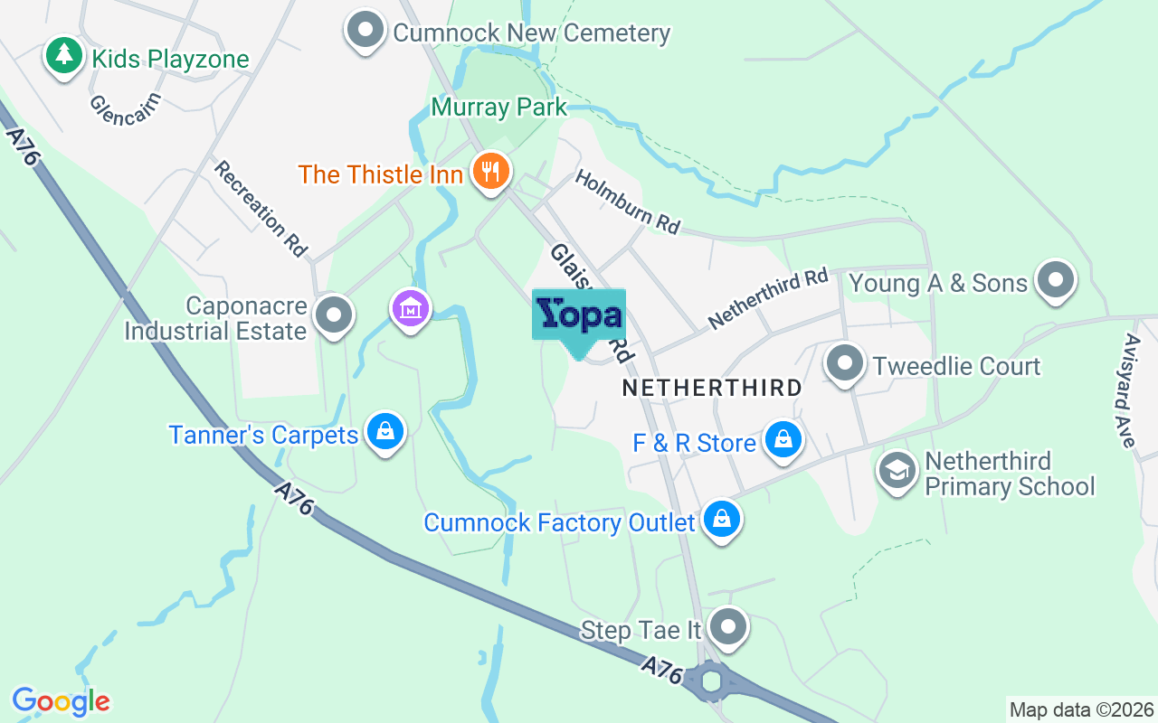 Map showing the location of KA18 3AE