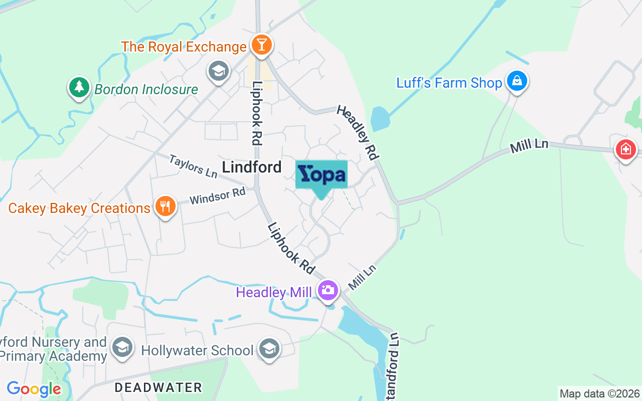 Map showing the location of GU35 0YW