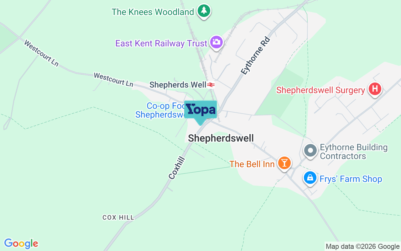 Map showing the location of CT15 7NW