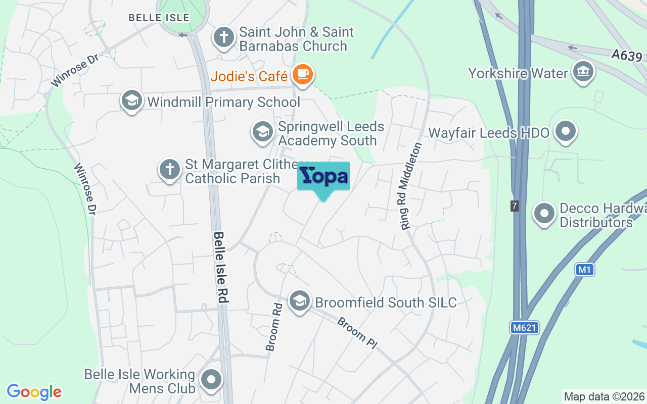 Map showing the location of LS10 3JF