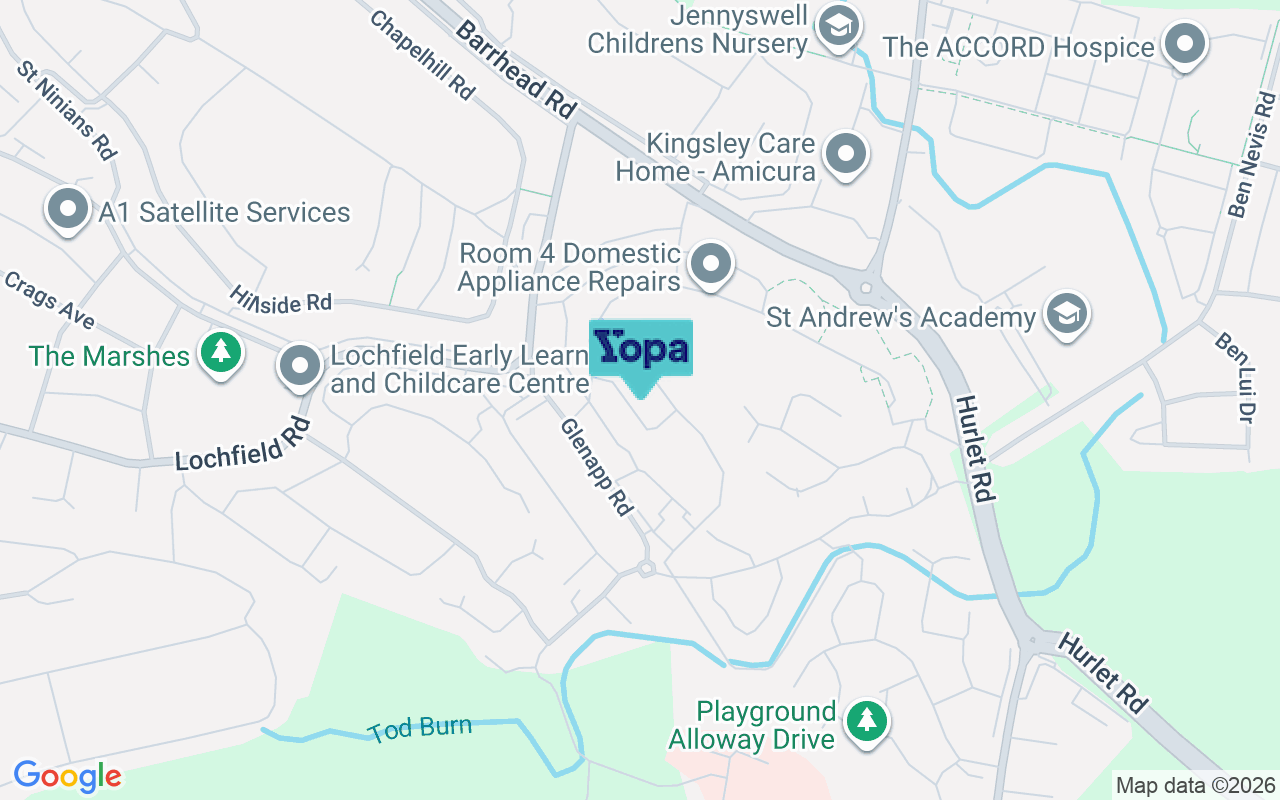 Map showing the location of PA2 7PJ
