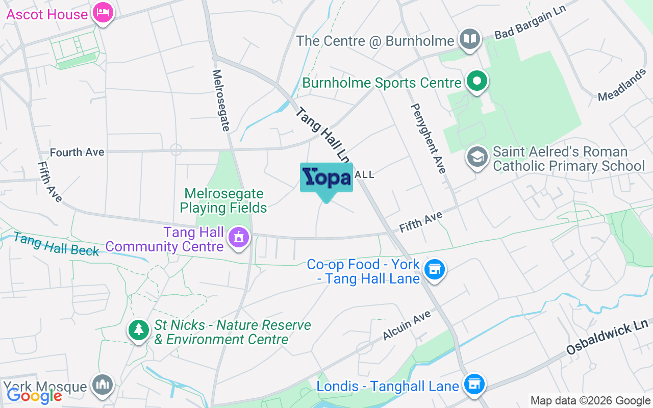 Map showing the location of YO31 0TE