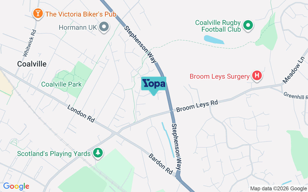 Map showing the location of LE67 4EG