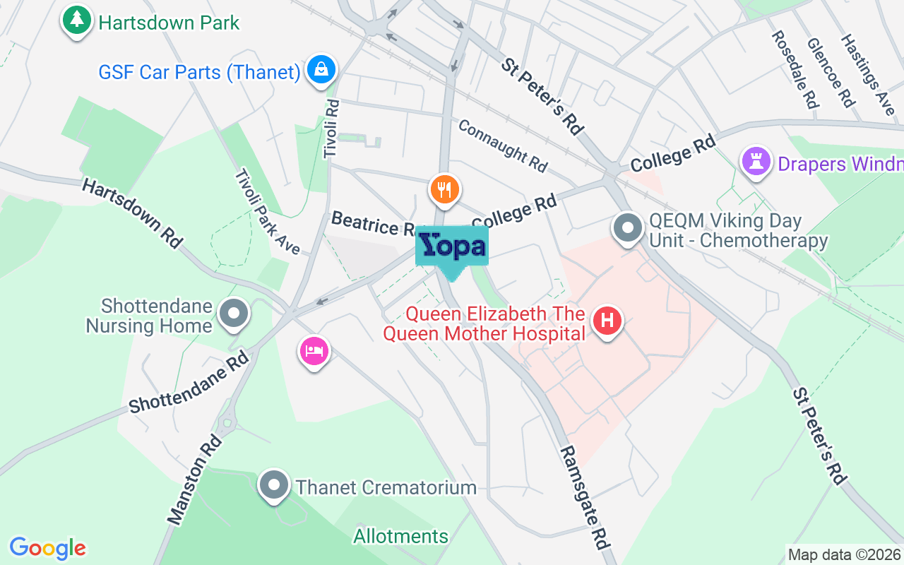 Map showing the location of CT9 4BH