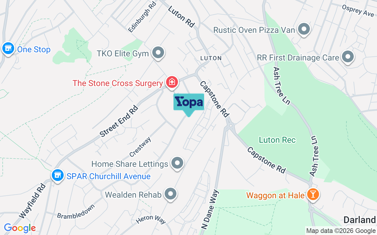 Map showing the location of ME5 0AG