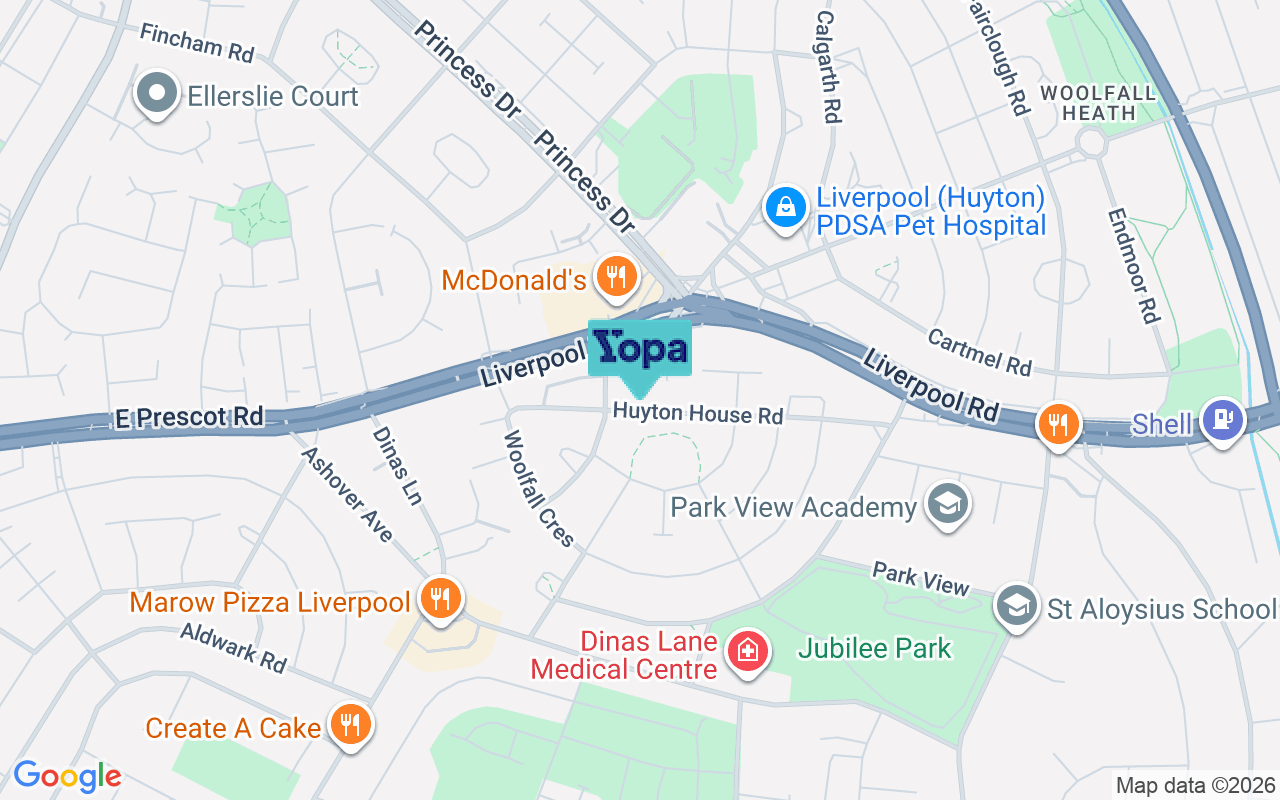 Map showing the location of L36 2PE