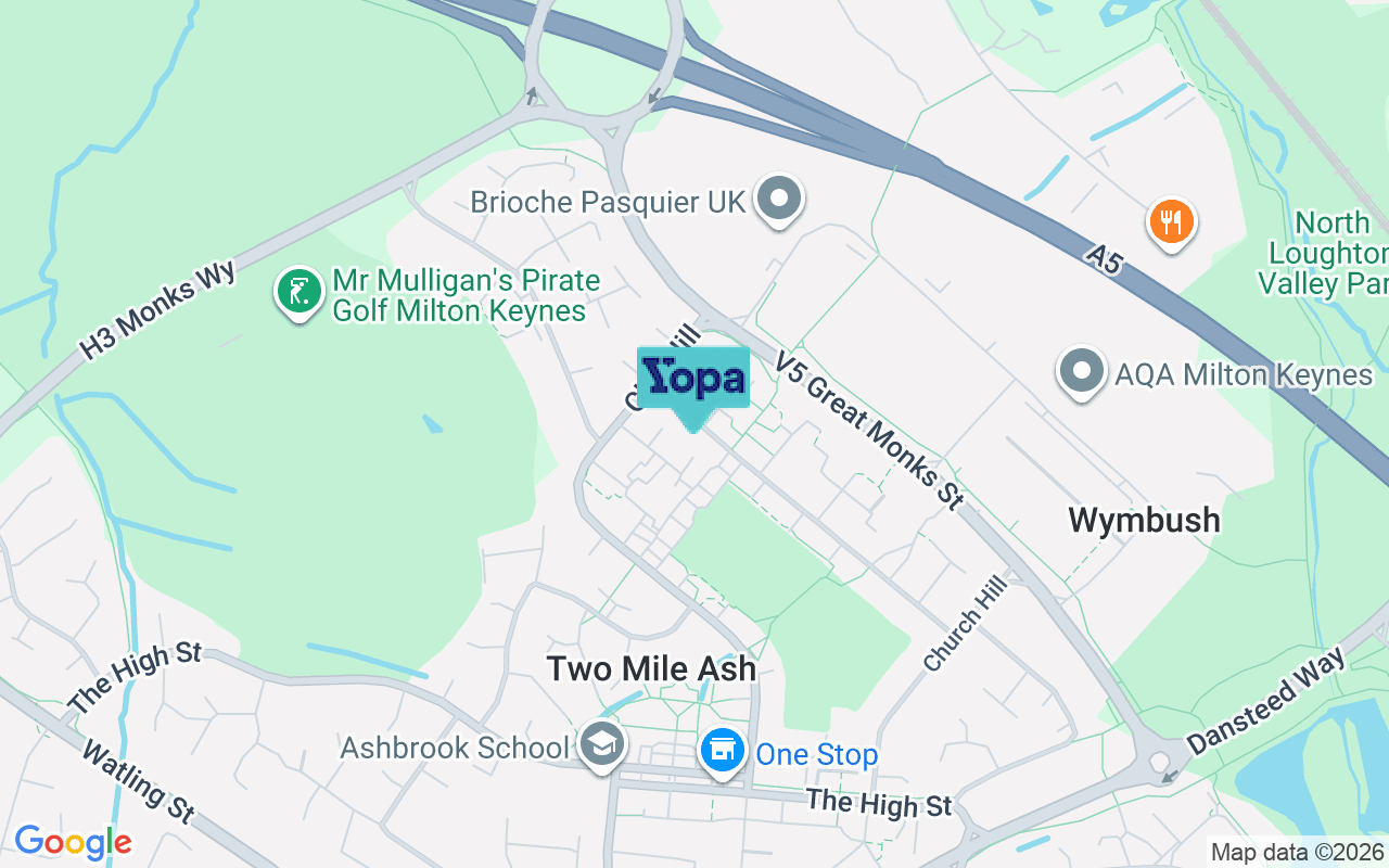 Map showing the location of MK8 8AS