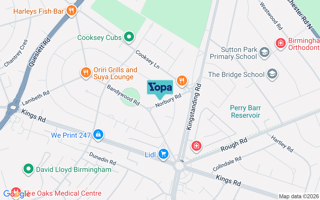 Map showing the location of B44 9NB
