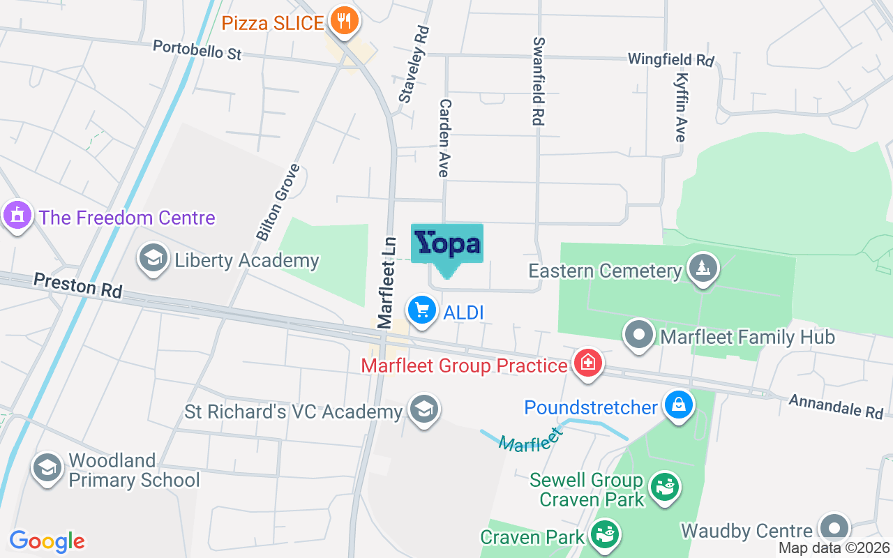 Map showing the location of HU9 4QR