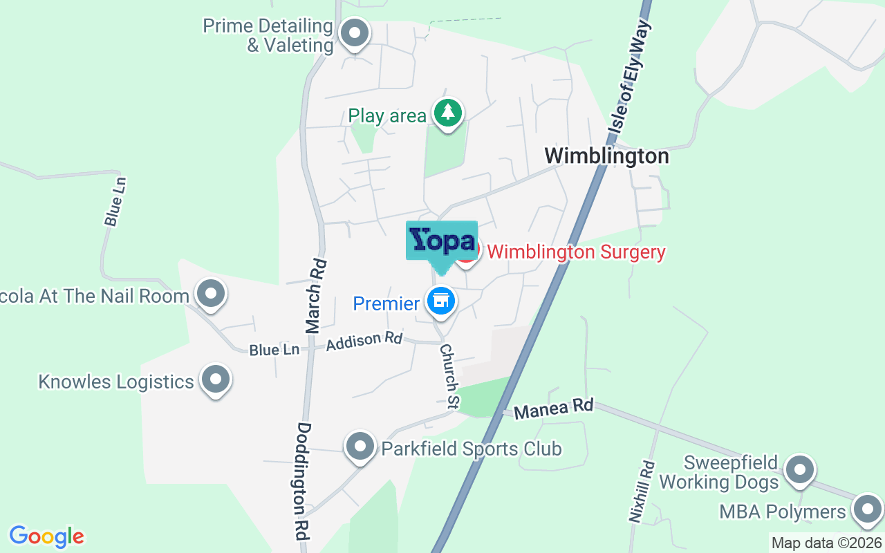 Map showing the location of PE15 0QA