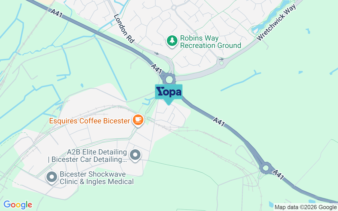 Map showing the location of OX25 2AW
