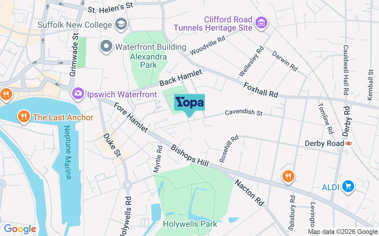 Map showing the location of IP3 8AX