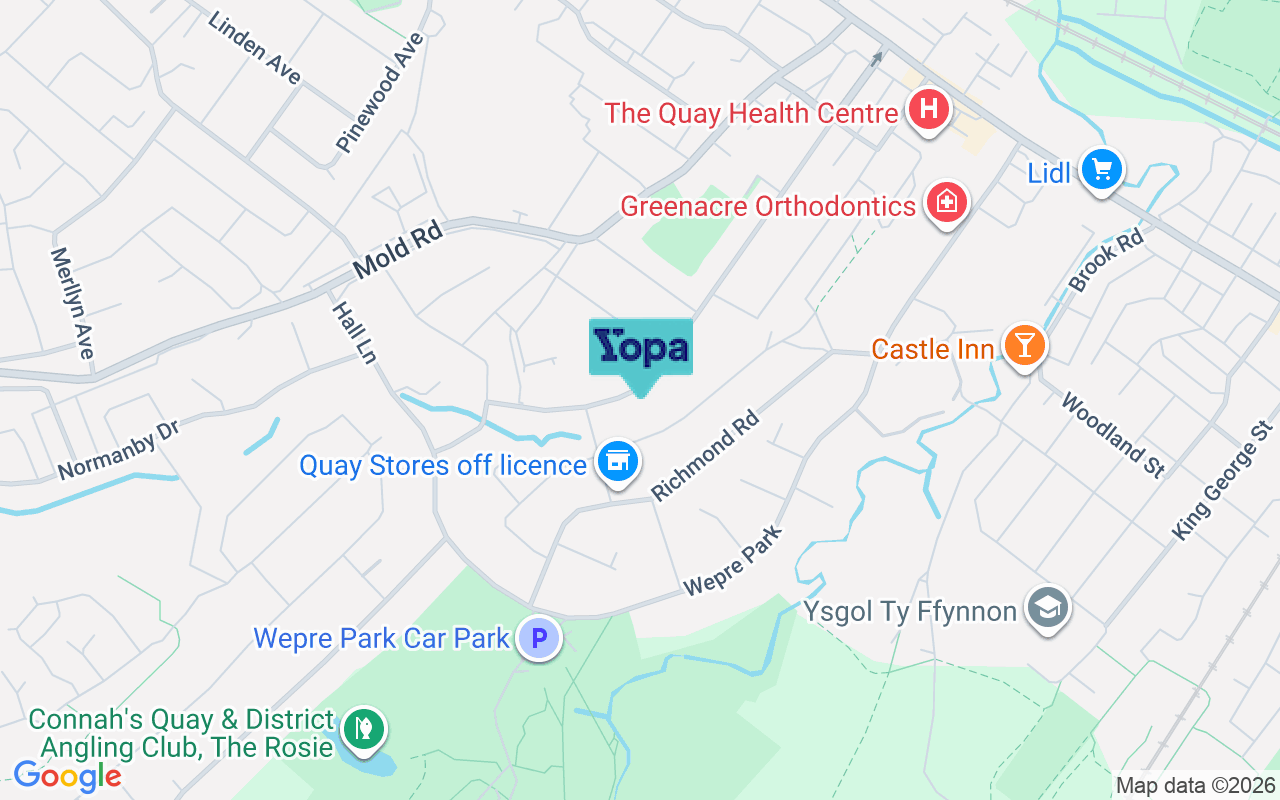 Map showing the location of CH5 4PB