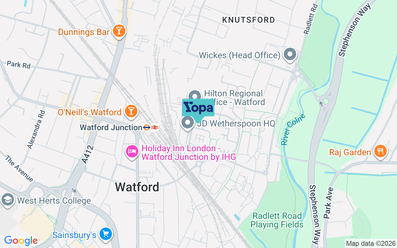 Map showing the location of WD24 4RL