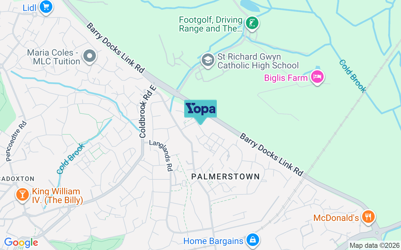 Map showing the location of CF63 2FB