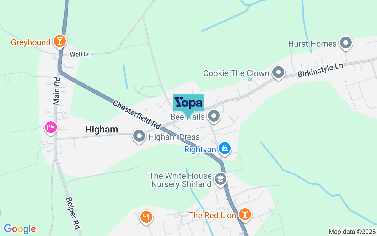 Map showing the location of DE55 6BR