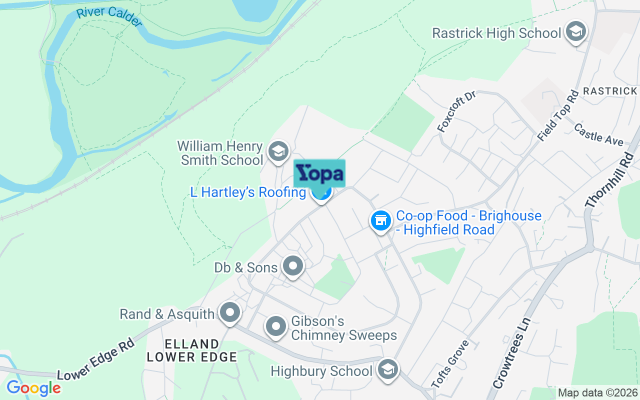 Map showing the location of HD6 3JH