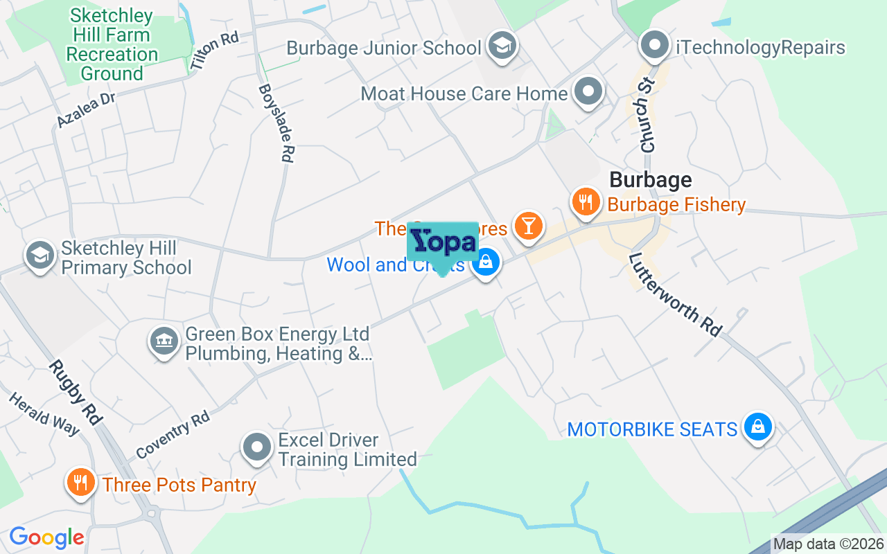 Map showing the location of LE10 2HP