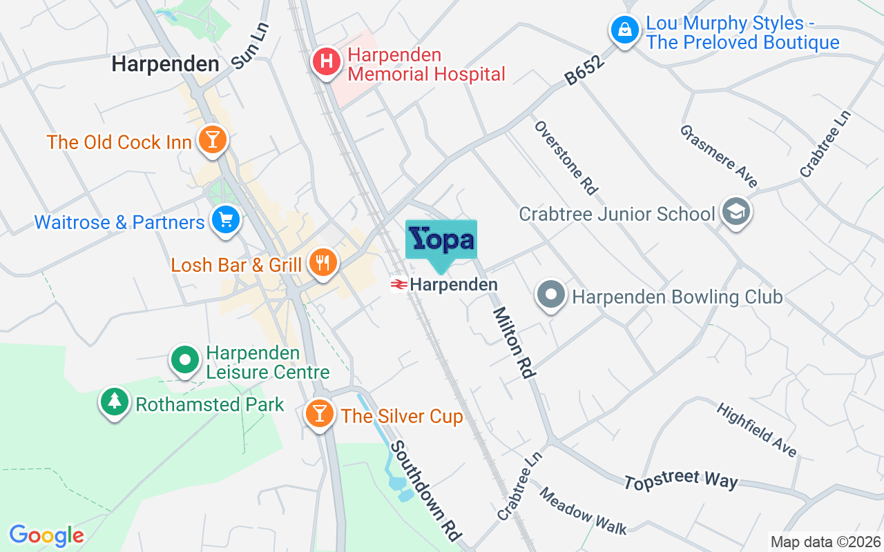 Map showing the location of AL5 5LW